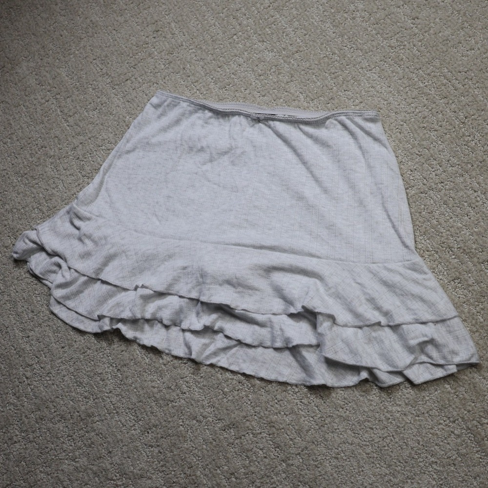 Wild Fable Heather Gray Ribbed Ruffle Skort Small B1-071